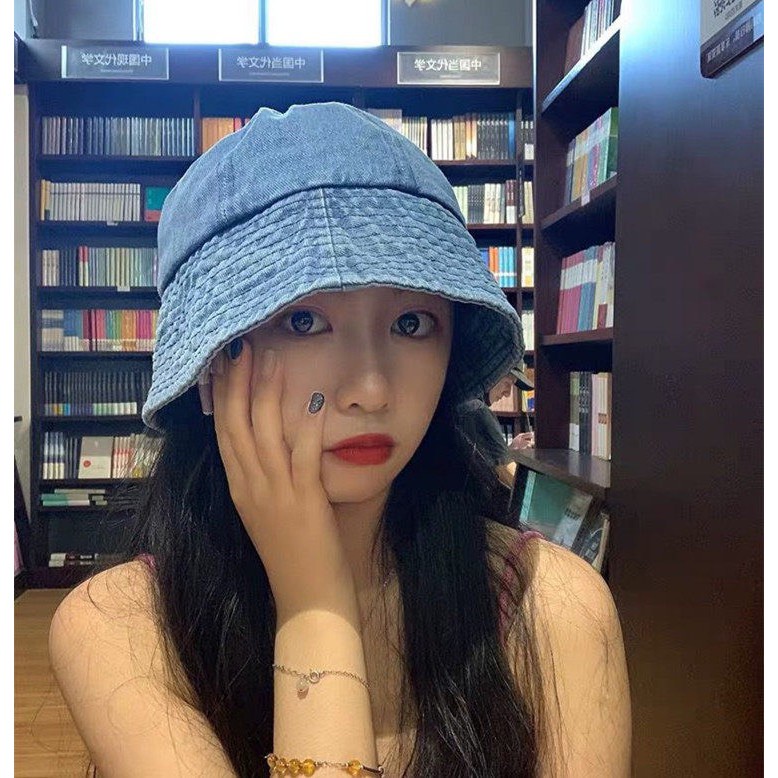 Mũ bucket Jean trơn, nón bo tròn thời trang, M111