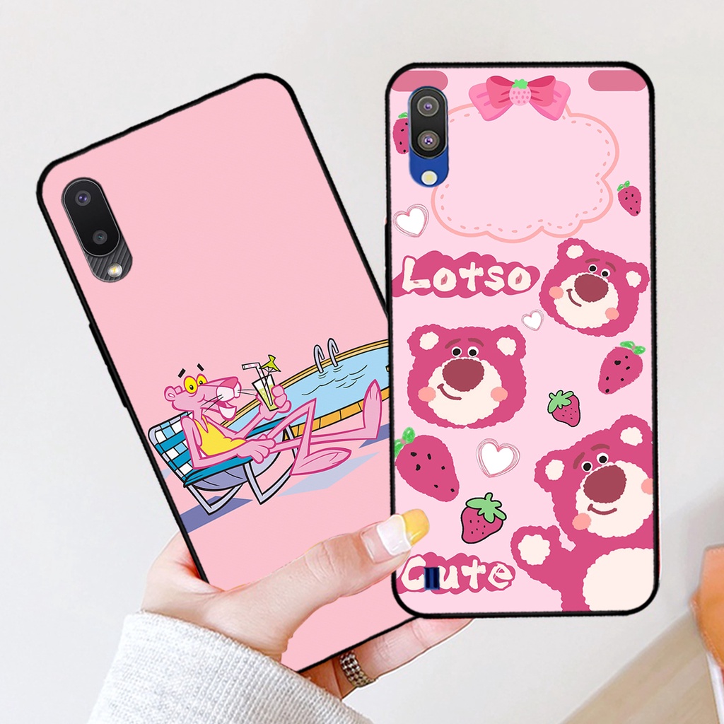 Ốp lưng Samsung A01 / A02 / A10 / M10 in hình gấu dâu losto, pink panther đáng yêu,hot trend.