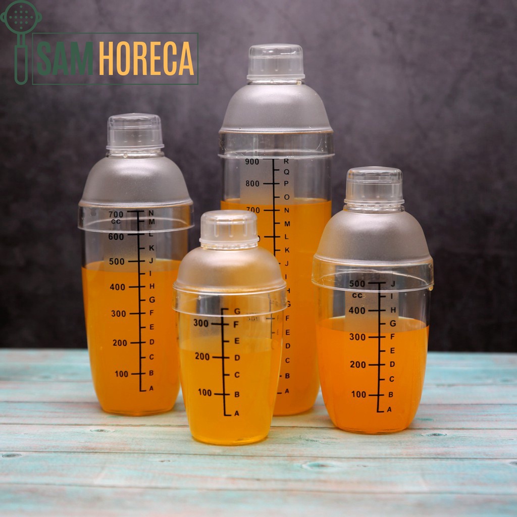 Bình Lắc Shaker Pha Chế Nhựa Chia Vạch Đen Hàng Cao Cấp   - Sam Horeca