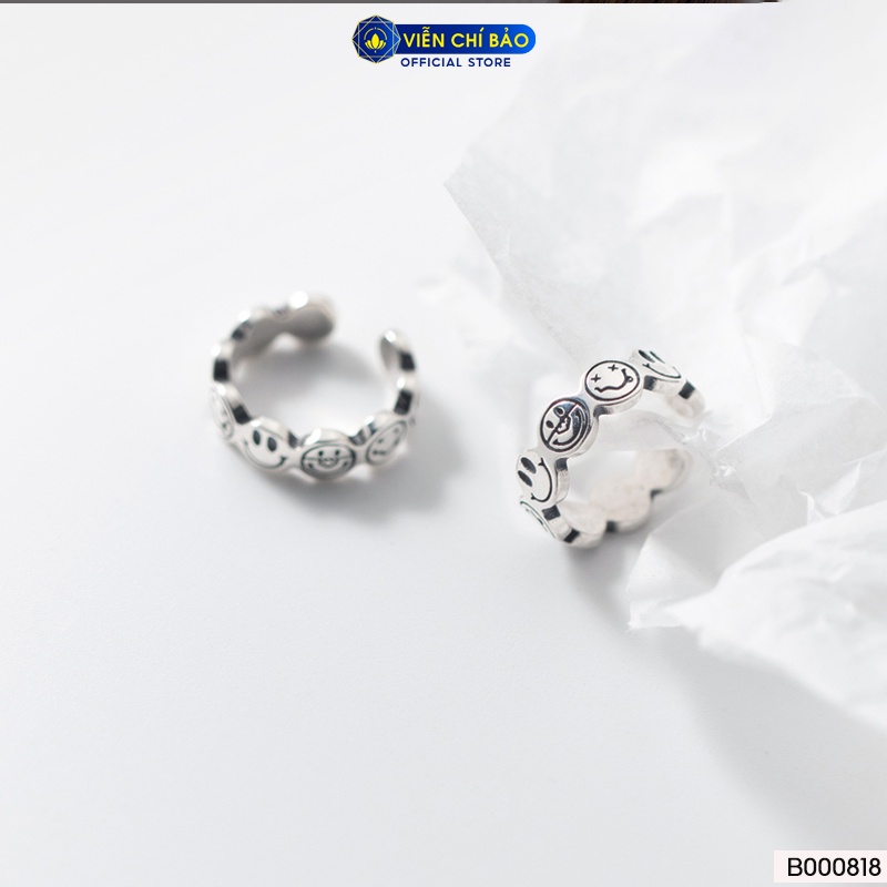 Bông tai bạc nữ mặt cười kẹp vành (chiếc) chất liệu bạc Thái 925 thời trang phụ kiện trang sức Viễn Chí Bảo B000818