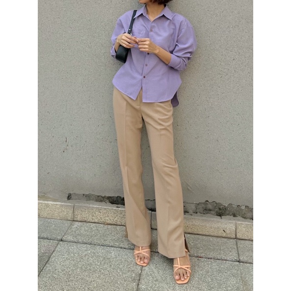Kathryn.thecitilook- Áo sơ mi tím dáng rộng S|M- purple