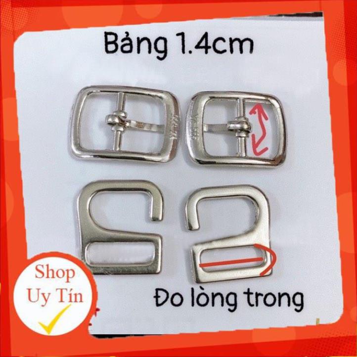 . Khoá móc quai giầy/ khoen móc giày (2 khoen + 2 móc) cỡ 1cm -1.2cm - 1.4cm, khoen quai hậu, khoen tăng giảm dây giày .