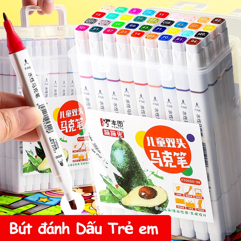 Bộ Bút Đánh Dấu Hai Đầu 12 Màu Graffiti Nghệ Thuật