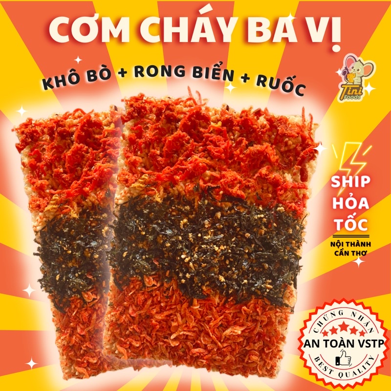 Cơm Cháy Ba Vị  - Gói 250g - Cơm Cháy Thiên An - Gạo Tẻ Siêu Giòn Thơm Ngon Đậm Vị Chất Lượng
