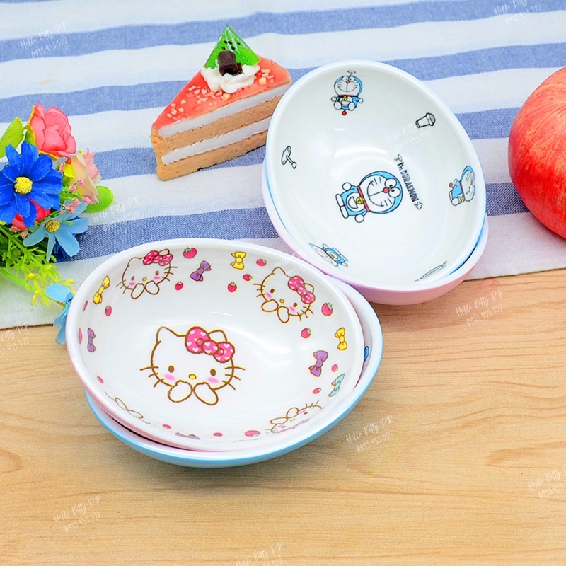 Chén tô hình oval Hello Kitty - Doremon Doraemon