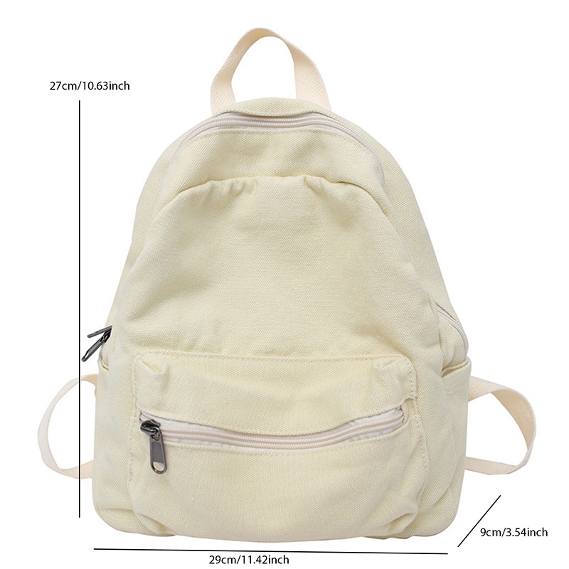 Ba Lô Vải Canvas Mini Màu Trơn Đơn Giản Thời Trang 2022 Mới Cho Nam Nữ