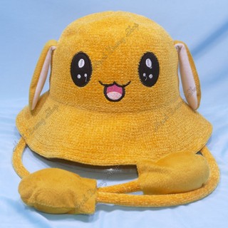 Mũ tai bèo vành rộng cho bé từ 5-12 tuổi Nón tai bèo nhung Pikachu hàng quảng châu, có tai thỏ bóp giật độc đáo