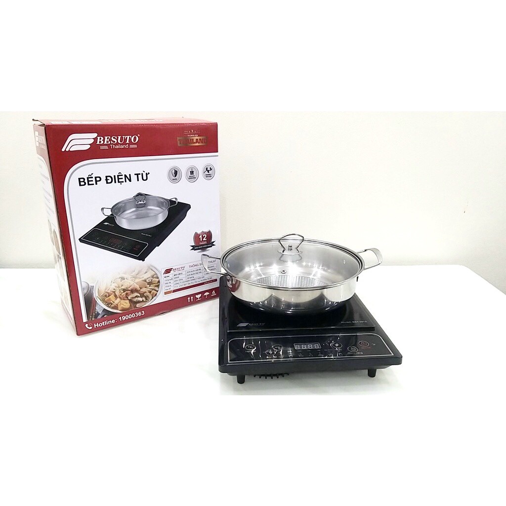 Bếp Từ đơn Besuto Xuất xứ Thái Lan , Bếp Điện Hồng Ngoại Mặt kính cường lực siêu bền làm nóng đồ ăn nhanh tiện Huy Store
