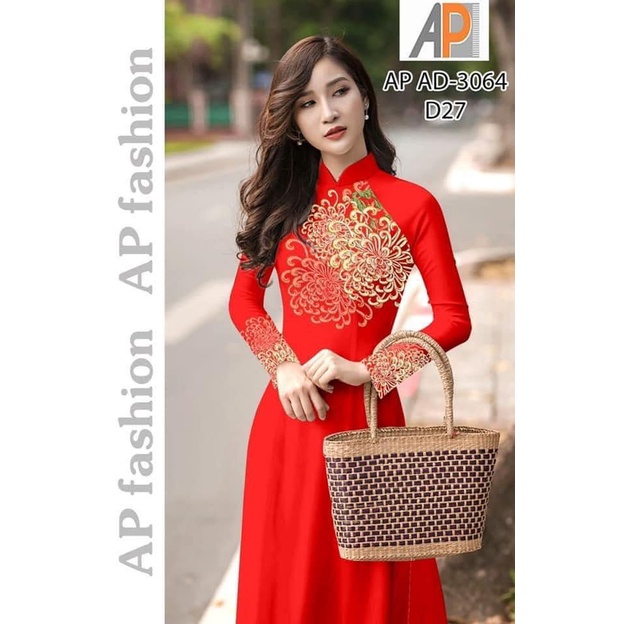 Vải may áo dài hoa ngực, trung niên hay trẻ mặc đều đẹp tùy màu