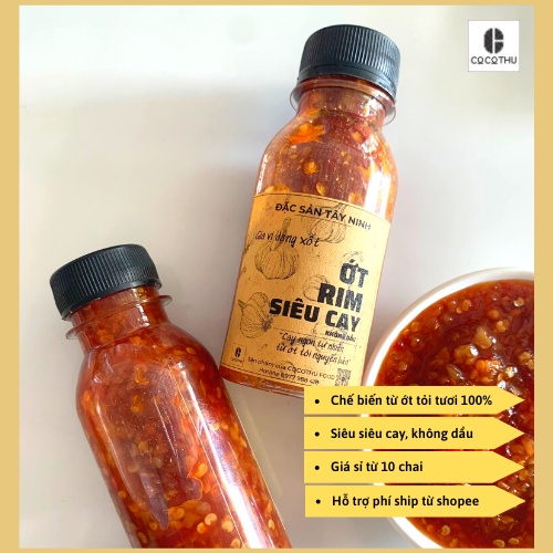 Ớt tỏi rim mặn ngọt siêu cay siêu , ớt rim không dầu Cocothu Food