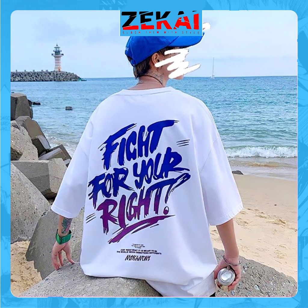 Áo Thun Tay Lỡ Unisex FIGHT FOR YOUR RIGHT , Áo Phông Nam Nữ Form Rộng, có 2 màu đen trắng