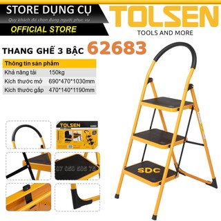 Thang ghế tolsen 62680 2 bậc, 62683 3 bậc. trọng tải 150kg