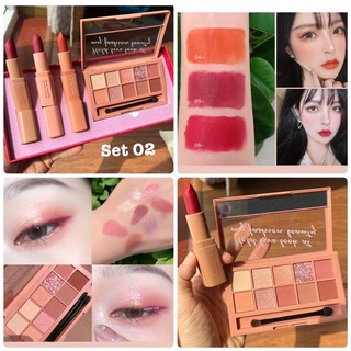Bộ quà tặng HoldLive ( 1 bảng mắt+3 son thỏi lì)