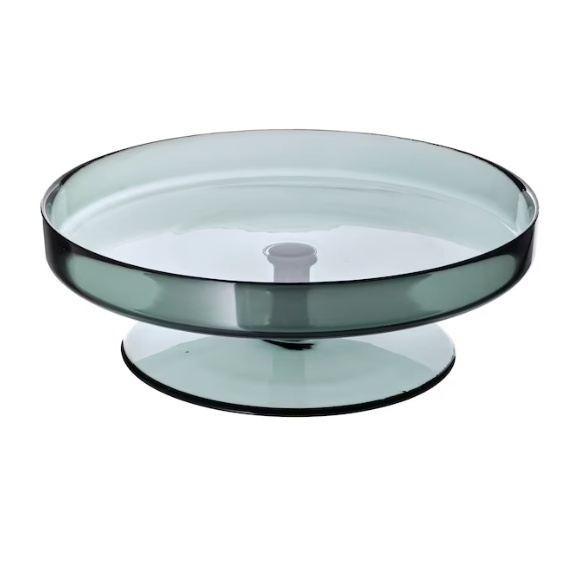 Khay thuỷ tinh 29cm chân đế cao OMBONAD IKEA chính hãng