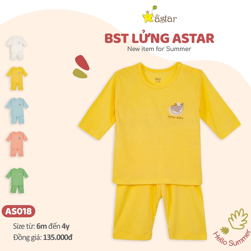 Bộ lửng sợi tre Astar Organic mùa hè cho bé