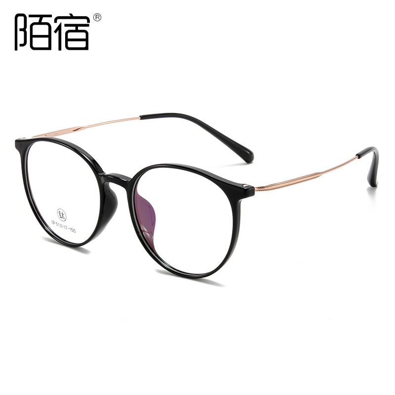 M8007 khung lớn TR gọng titanium nguyên chất chân kính tròn đồng bằng học sinh cận thị quang mỏng lượng