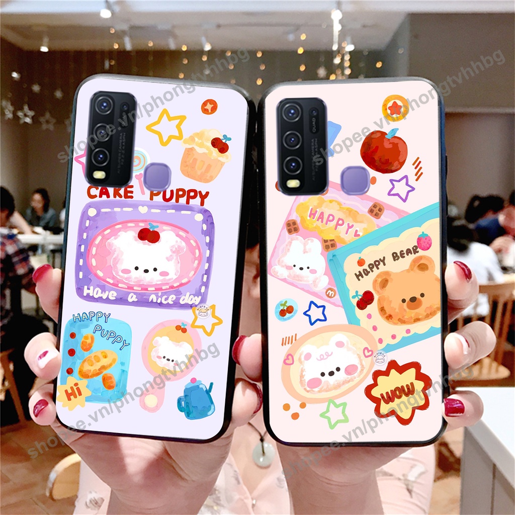 Ốp lưng Vivo Y30 / Y50 GẤU DÂU chi bi hoạt hình cute siêu rẻ