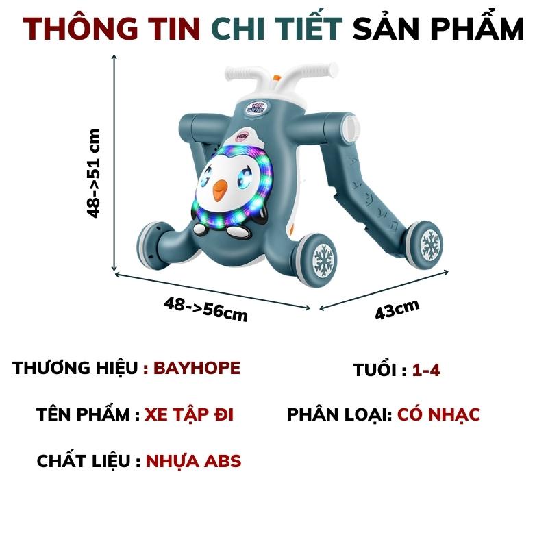 Xe tập đi cho bé đa năng 3 in 1 có nhạc và đèn led Có Khóa Bánh An Toàn( loại mới 3 chức năng)