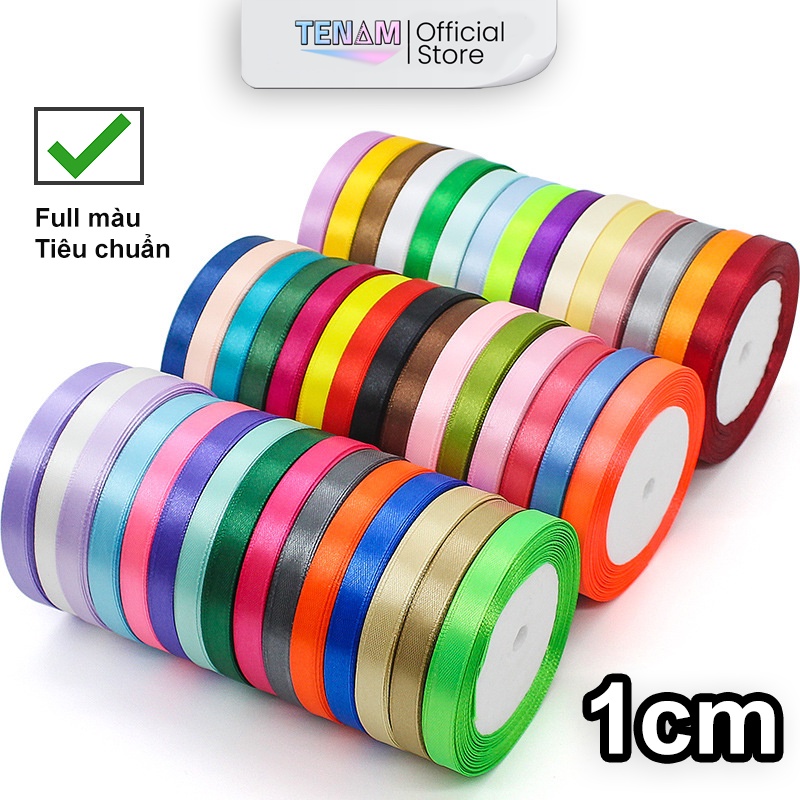 Cuộn Ruy Băng Gói Quà 1cm - Làm Nơ, Cột Nơ - Thắt Bím Tóc Jennie Blackpink - Ruy Băng Màu Pastel, Ruy Băng Đẹp Cuộn 22M