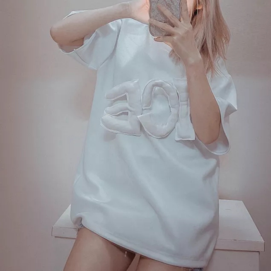 Áo Thun Nữ Chữ Phồng ICE Siêu Hot Hè 2023, Form Rộng, Cotton, Dày Dặn, N17