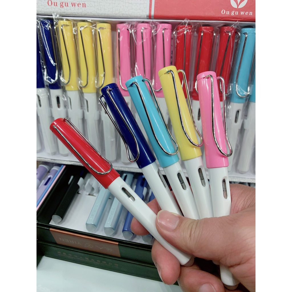 Bút máy luyện chữ siêu đẹp, bút mực siêu nhẹ loại 1, bút có thể bơm hoặc cắm ống mực, bút có đầu tẩy