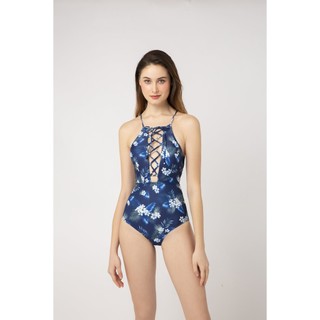 Đồ bơi Nữ BIKINI PASSPORT kiểu Một mảnh Laceup - màu Xanh navy - BS076_NV
