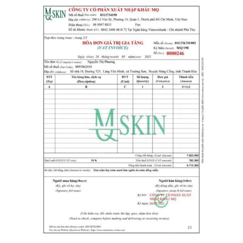 Bột Rữa Mặt Mq Skin Chính Hãng