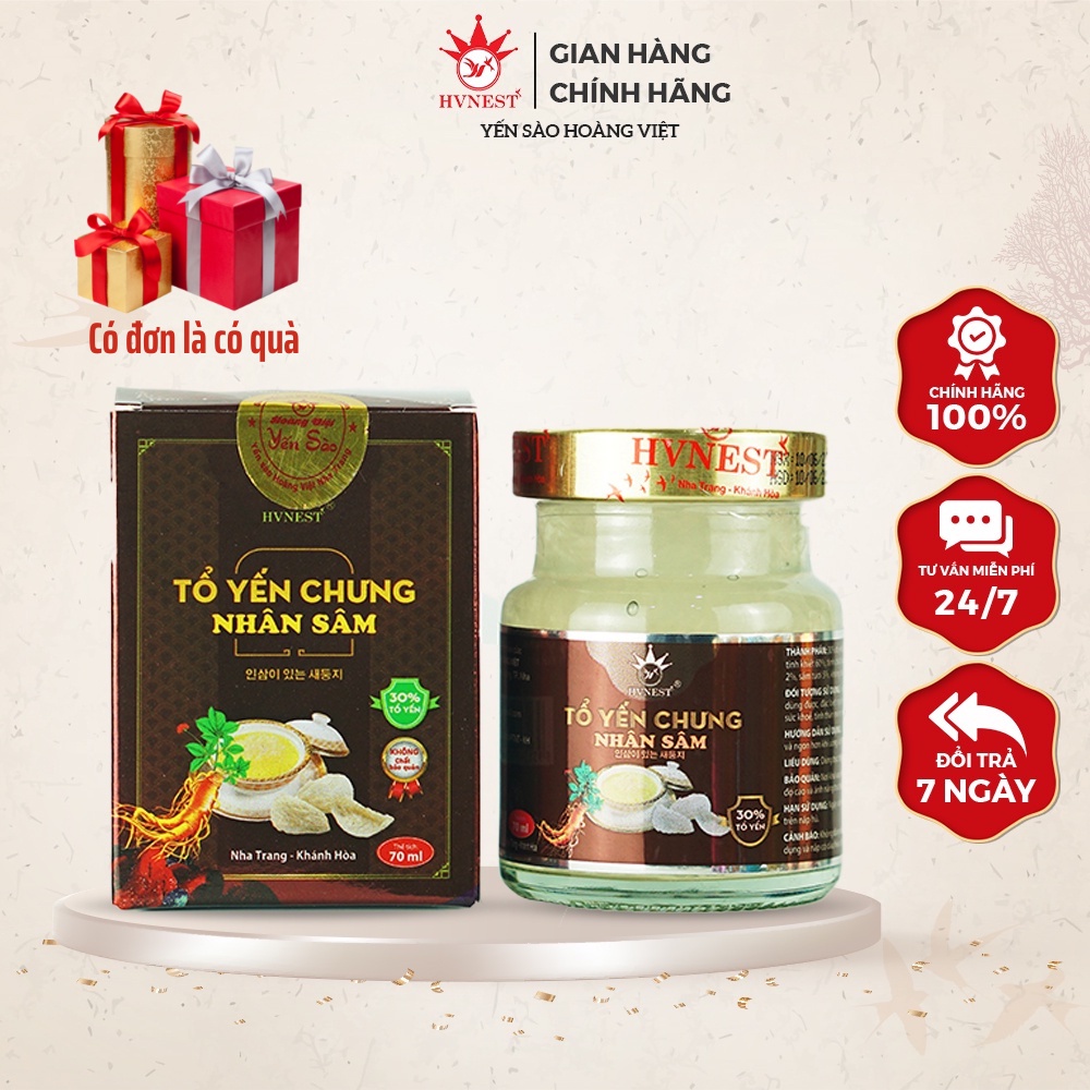 Yến Sào Hoàng Việt Cho Người Suy Nhược Cơ Thể - Yến sào HVNest Nhân Sâm 30% Yến Tươi