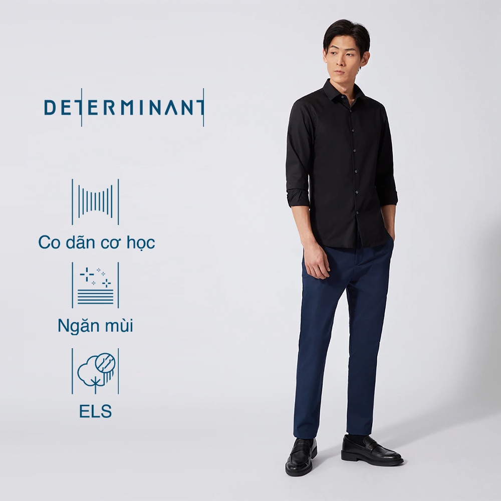 Áo sơ mi nam tay dài Cotton kháng khuẩn thấm hút tốt thương hiệu Determinant - màu Đen [SS02]