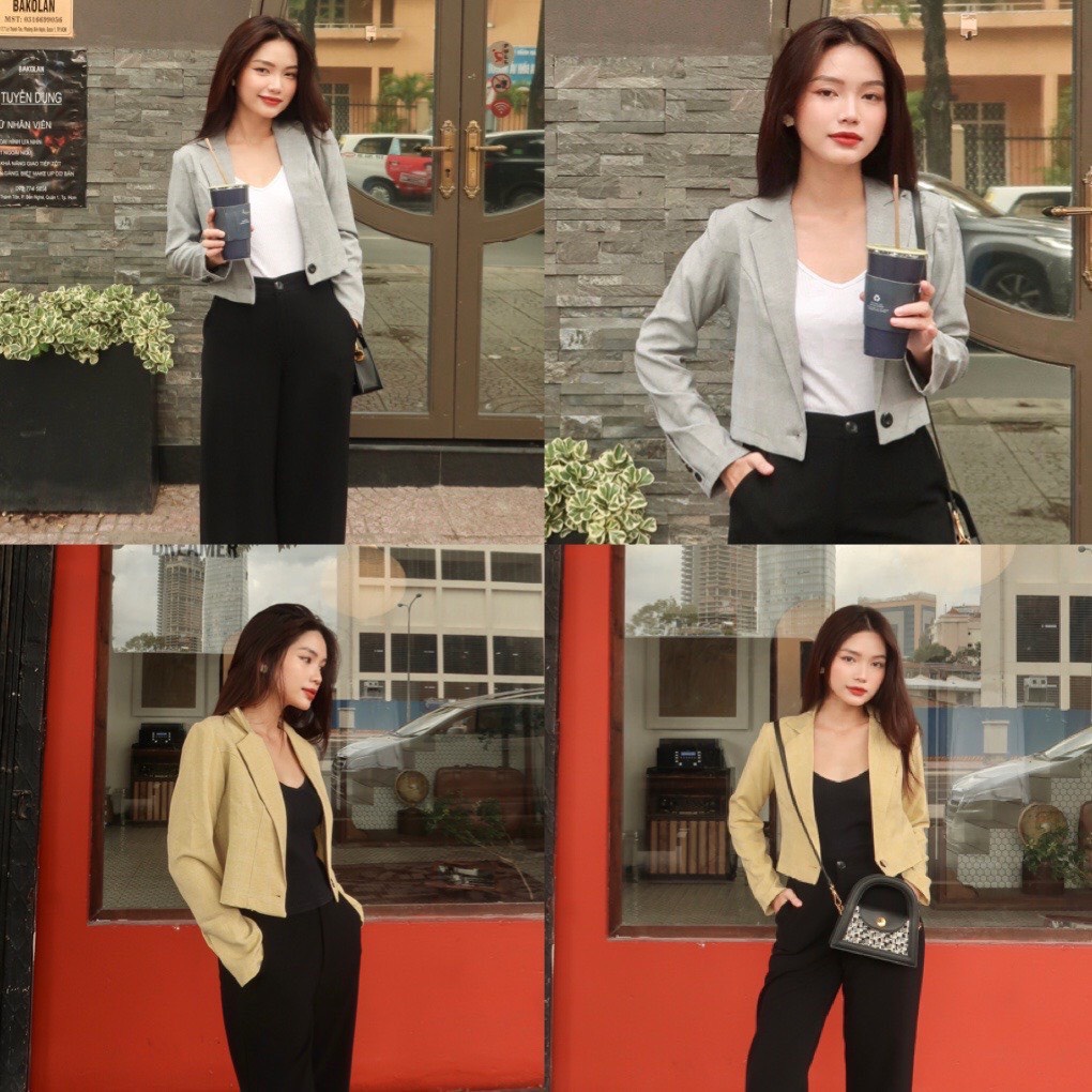 Áo Blazer Nữ Dáng Lửng Vừa Chuẩn Thiết Kế Hàn Quốc