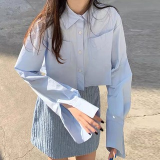 Áo sơ mi croptop siêu tôn dáng dễ phối đồ SM2