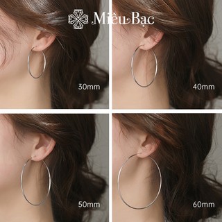Bông Tai Bạc Nữ MIÊU BẠC Trơn tròn đủ kích thước chất liệu bạc s925 phụ kiện thời trang nữ B000048
