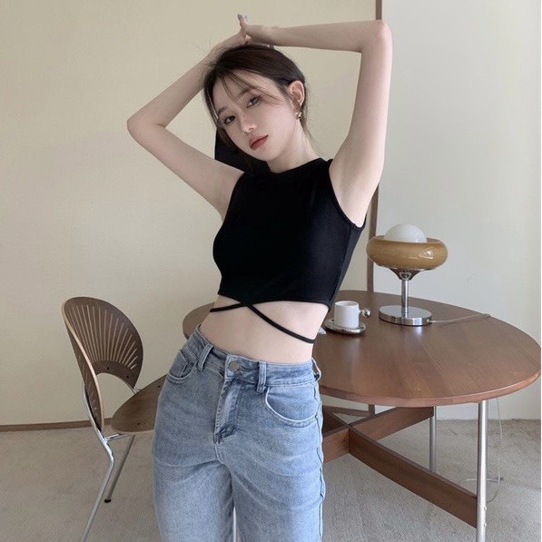 ÁO BA LỖ DÂY EO - Áo ba lỗ croptop thun tăm ZUMBEE