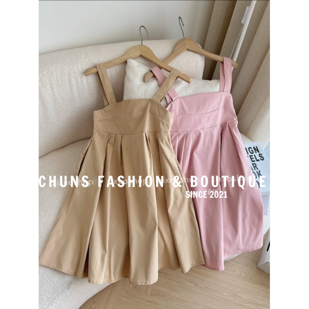 Váy babydoll kaki dáng ngắn hàn quốc Chuns Fashion