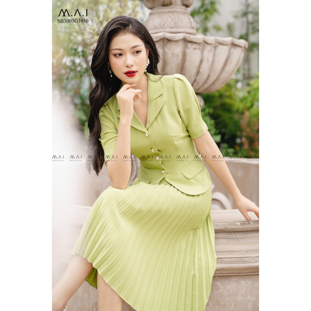 SET BỘ KÍ GIẢ CHÂN VÁY XOÈ, TAY NGẮN DẬP LY CÔNG SỞ SB3003 | BigBuy360 - bigbuy360.vn