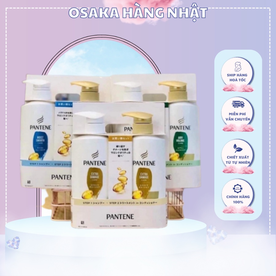 ⚠️From Japan⚠️Set Gội Xả Pantene Nhật Bản 270ml, Pantente Nhật Bản dành cho tóc khô xơ, tóc dầu, tóc hư tổn