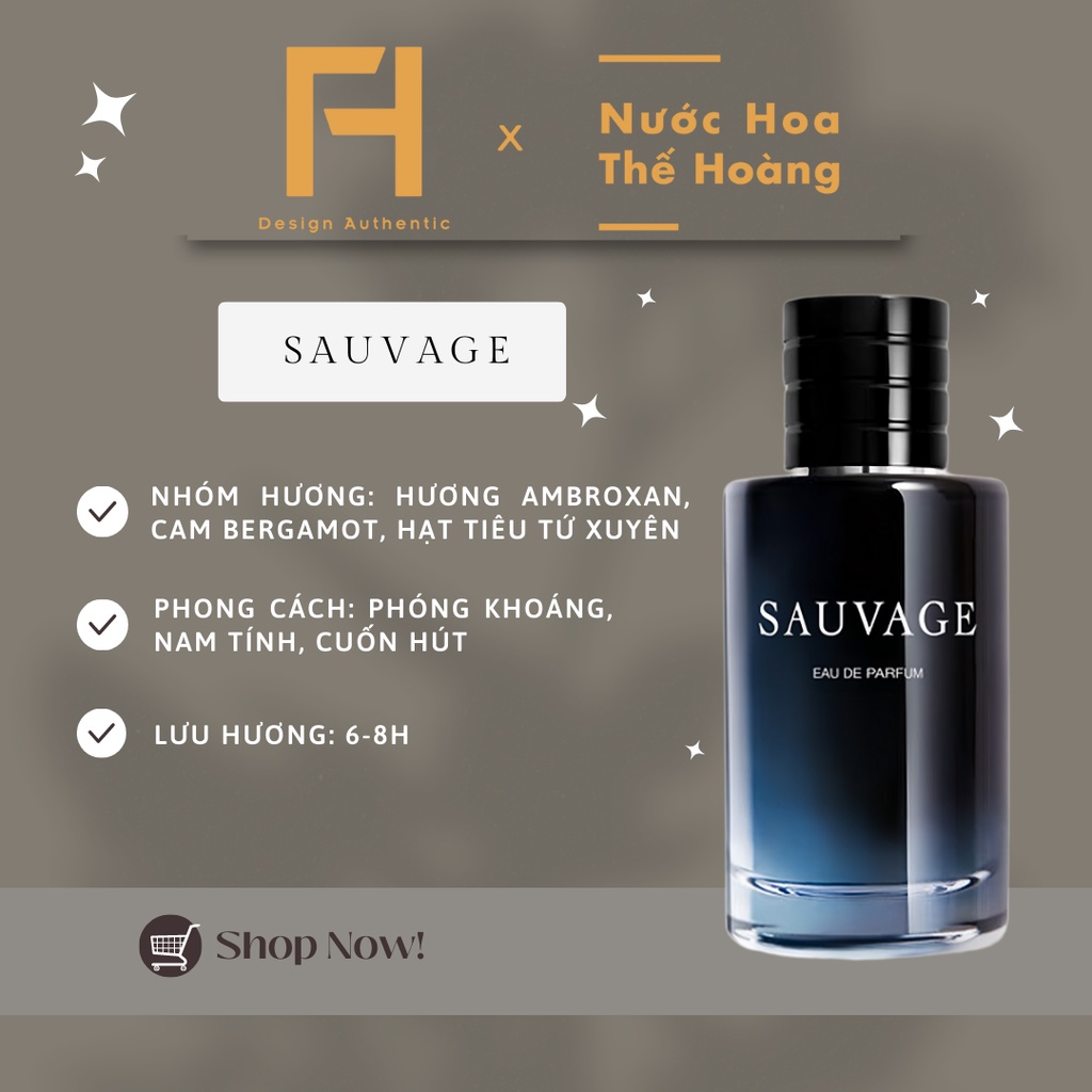 Nước hoa nam DI0R Sauvage lưu hương siêu lâu chiết 10ml, 20ml - Nước Hoa Thế Hoàng