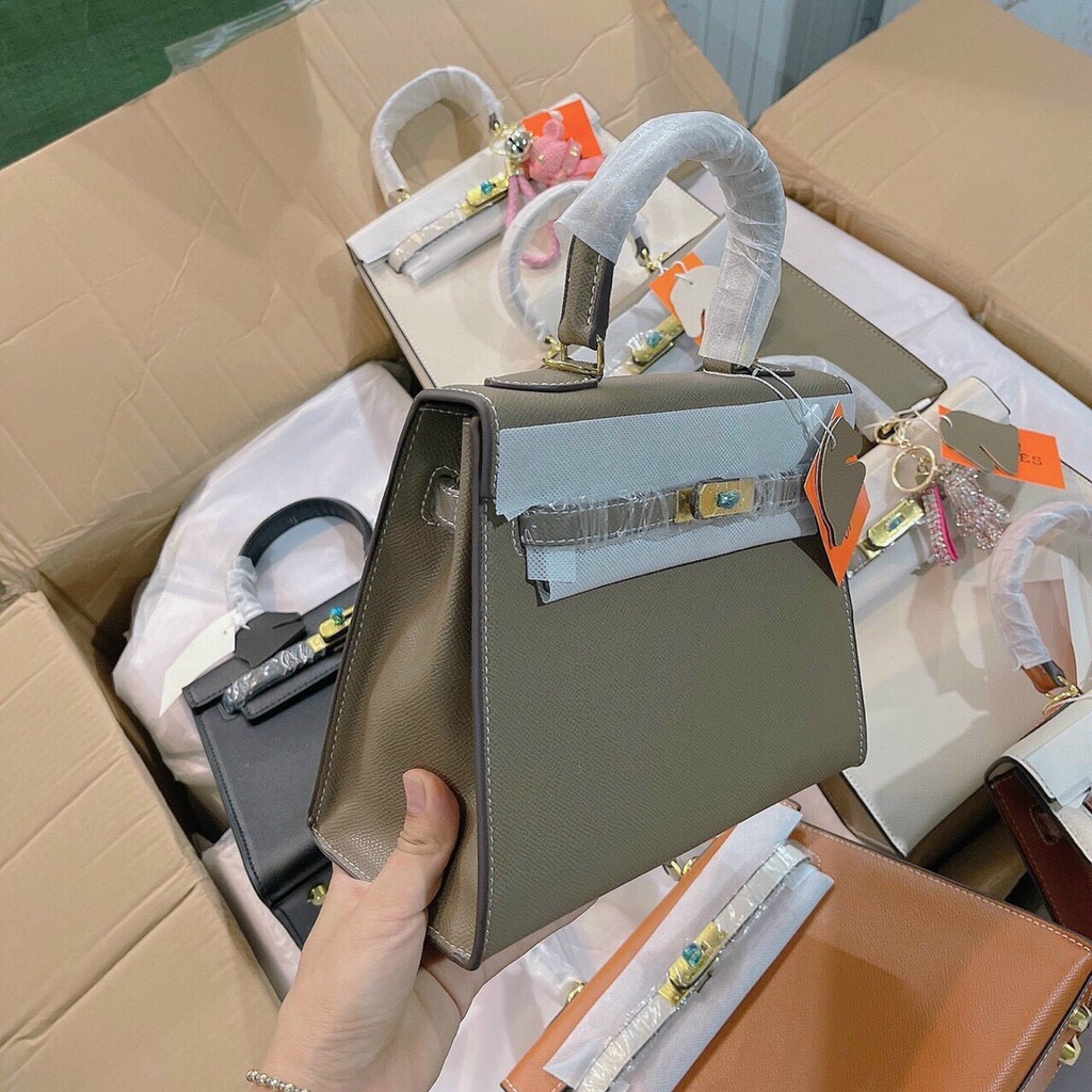 Túi Xách Nữ HM Kelly-  Size 25 Dáng Cao FullBox Tặng Kèm Khăn Nơ