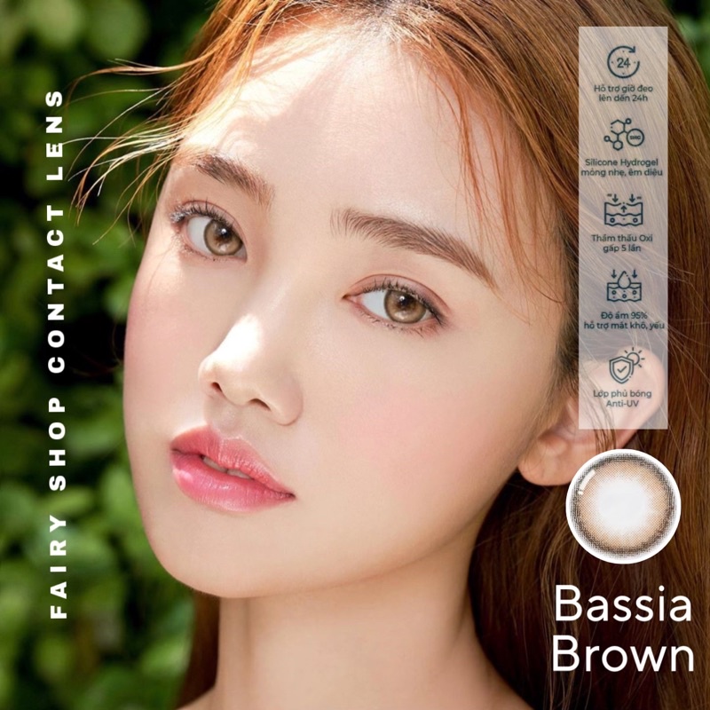 Kính Áp kính tròng cao cấp Bassia Brown Lens 14.0mm - FAIRY SHOP CONTACT LENS độ 0 đến 6