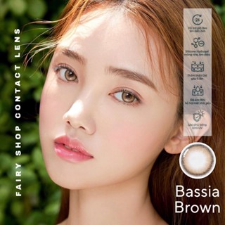Kính Áp Tròng cao cấp Bassia Brown 14.0mm nâu hổ phách FAIRY SHOP CONTACT LENS cận 0 - 6 độ Sillicone Hydrogel IDOL LENS