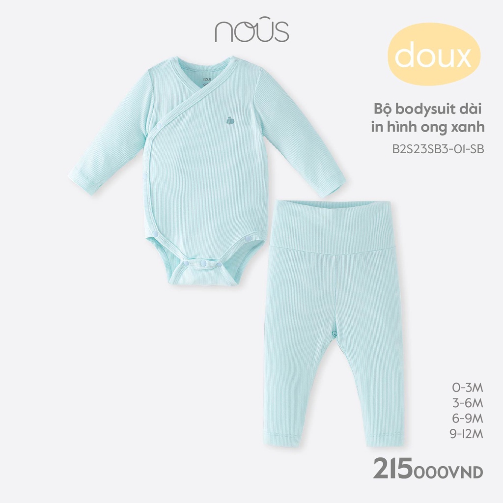 Bộ áo quần bodysuit dài tay Nous cho bé