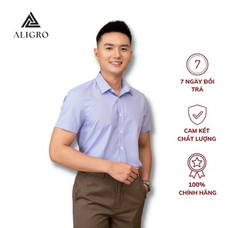 Áo sơ mi nam ngắn tay ALIGRO họa tiết nhí, sợi tre bamboo mềm mại, hạn chế nhăn nhàu, form slim vừa ALGS-C124