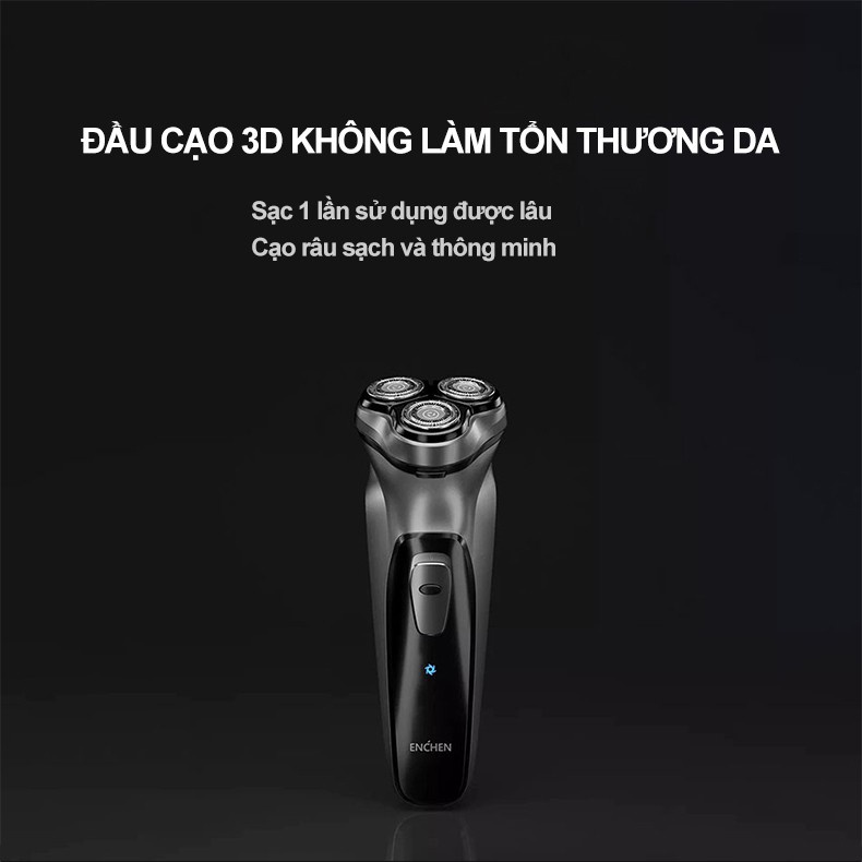 Máy Cạo Râu Xiaomi Enchen BlackSton - Đầu Dao Cạo Nổi 3D Cạo Siêu Sạch - Kháng nước IPX7 - Bảo Hành 12 Tháng