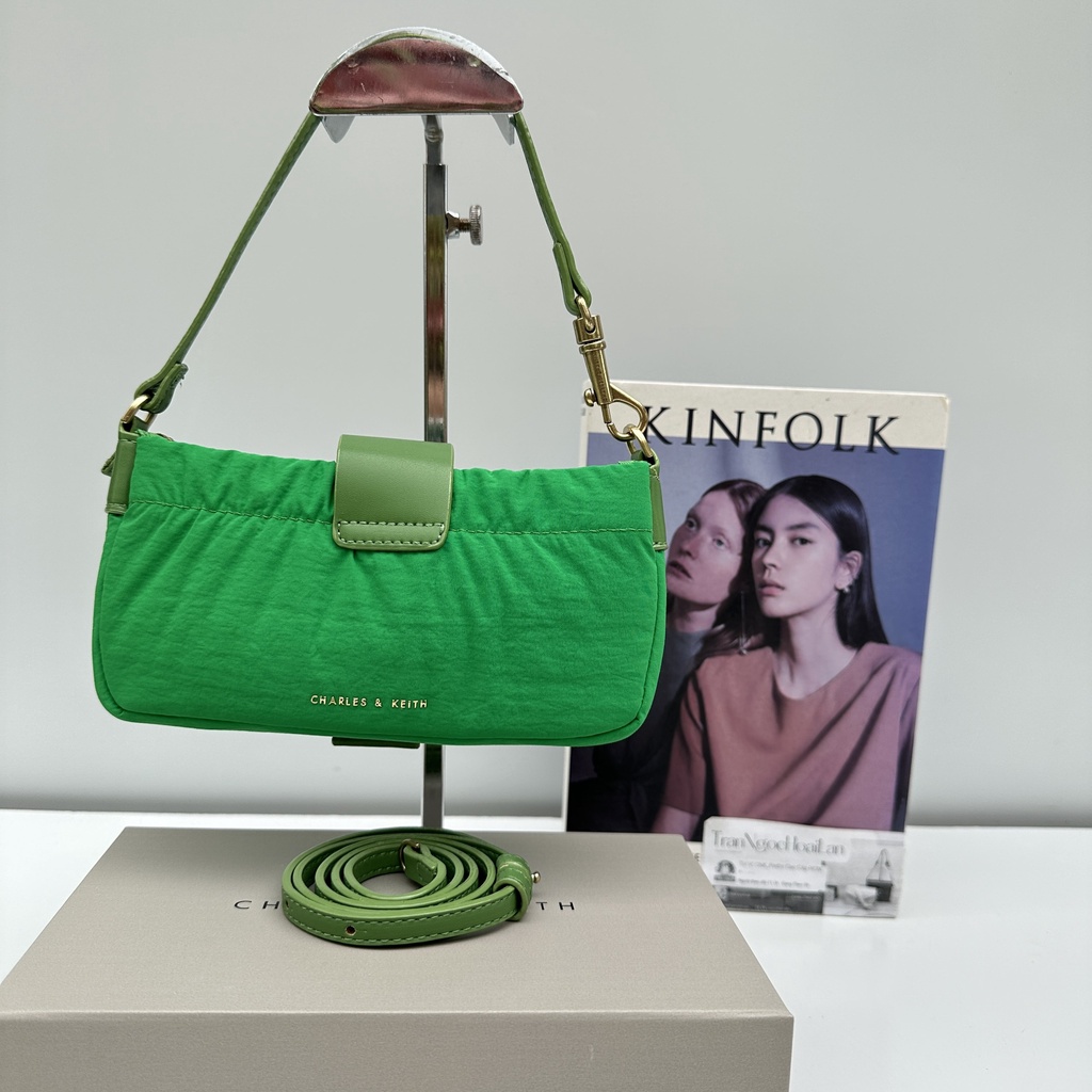 túi xách tay + túi đeo chéo nữ size 19cm x 3cm x 10cm ck6-70781728 full box màu xanh