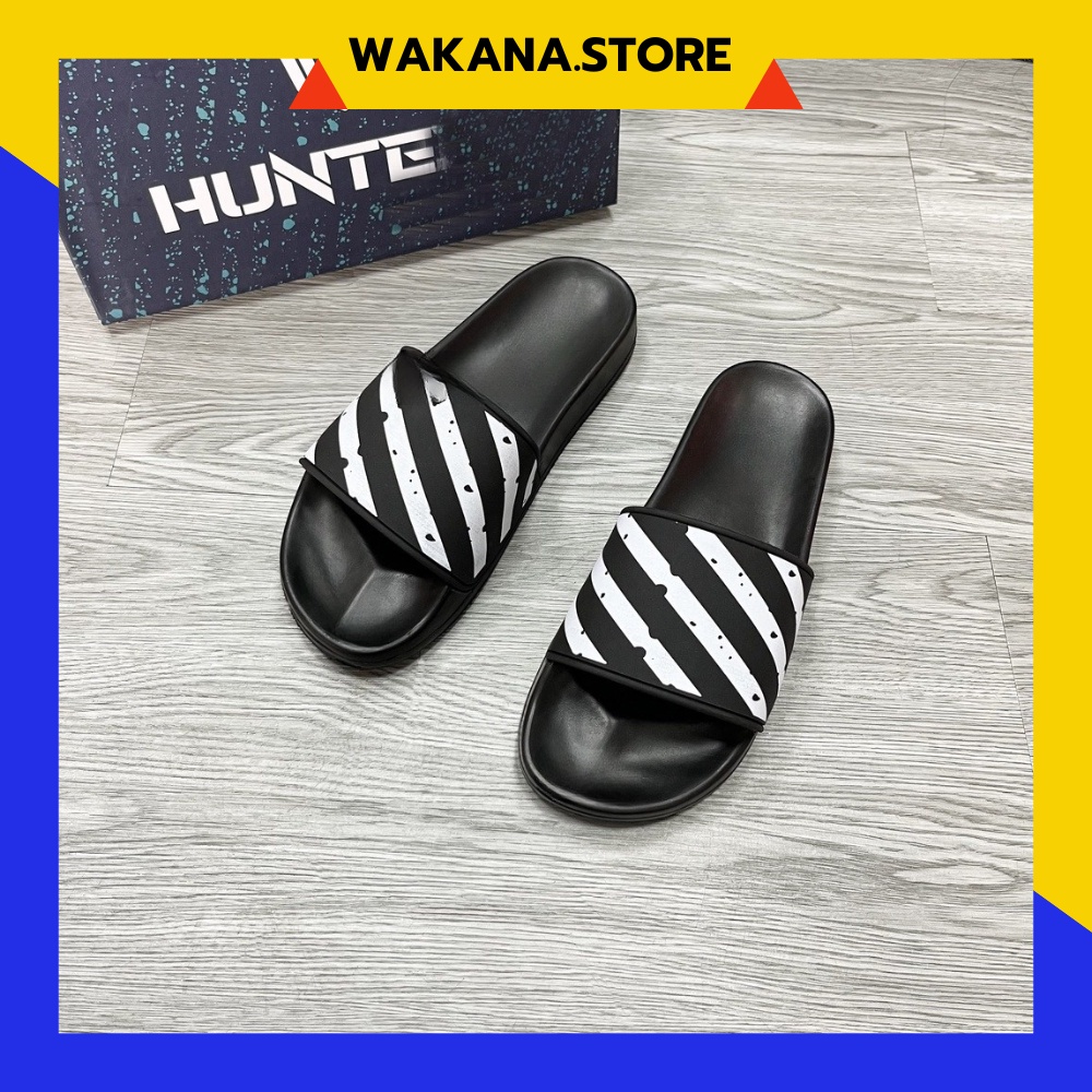 Dép lê off white quai da siêu nét - Dép nam quai da đỉnh cao