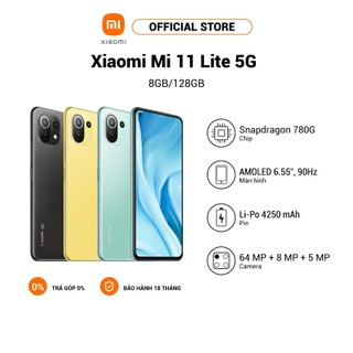 Điện thoại Xiaomi Mi 11 Lite 5G 8G-128GB | Chip SNAPDRAGON 780G - Hàng chính hãng