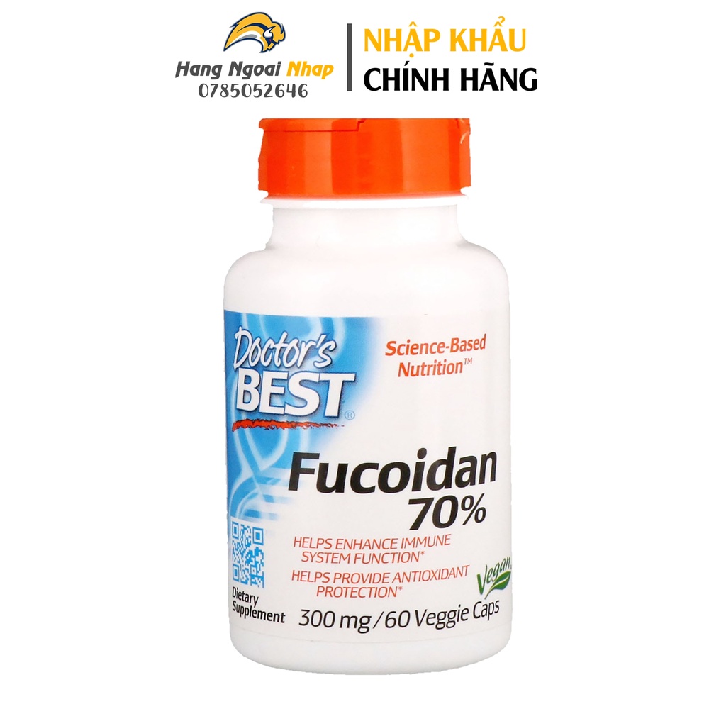 Fucoidan 70% 300mg Doctor's Best 60 Viên - Hỗ Trợ U N G T H Ư Hiệu Qủa Của Mỹ