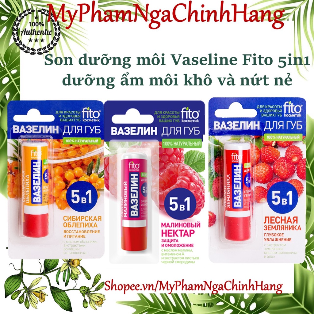 Son dưỡng môi trái cây vaseline fito 5in1 Nga