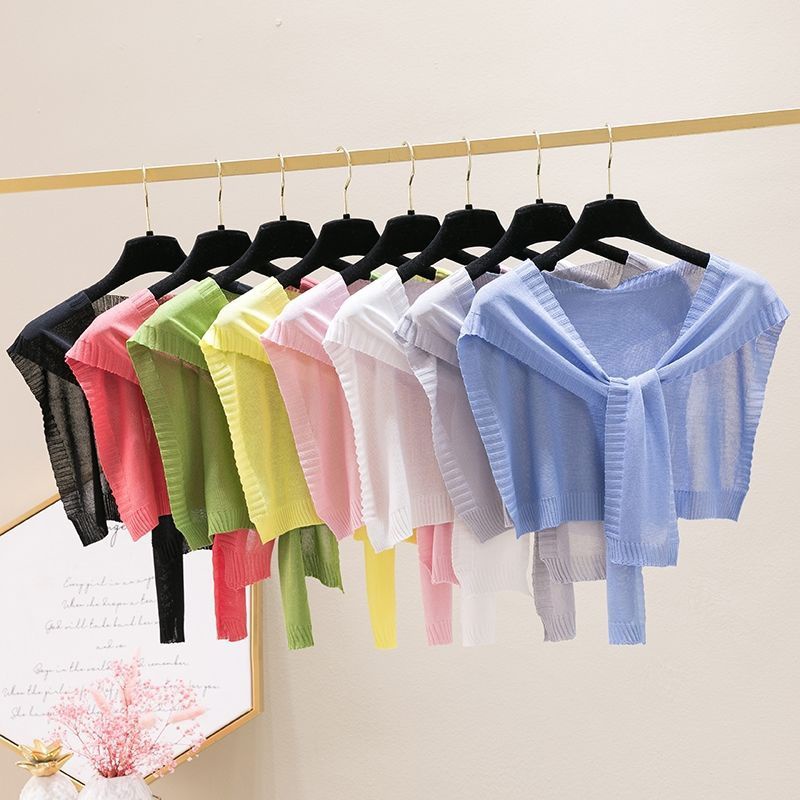 Áo Choàng Dệt Kim Chống Nắng Dáng Ngắn Thắt Nút Thời Trang Mùa Hè Cho Nữ Sự Bảo Vệ