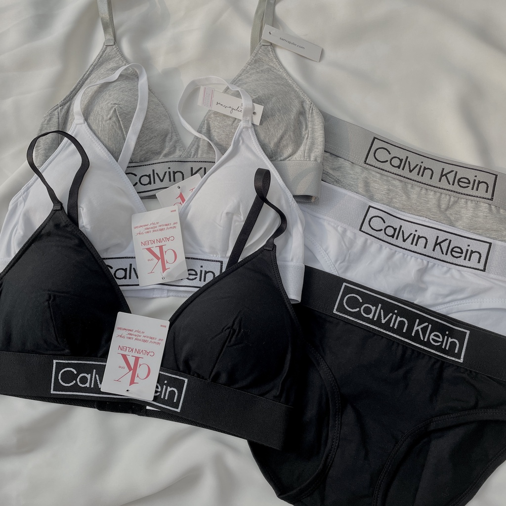 Bộ đồ lót CalvinKlein cotton kèm sẵn mút có thể tháo rời - Set CK